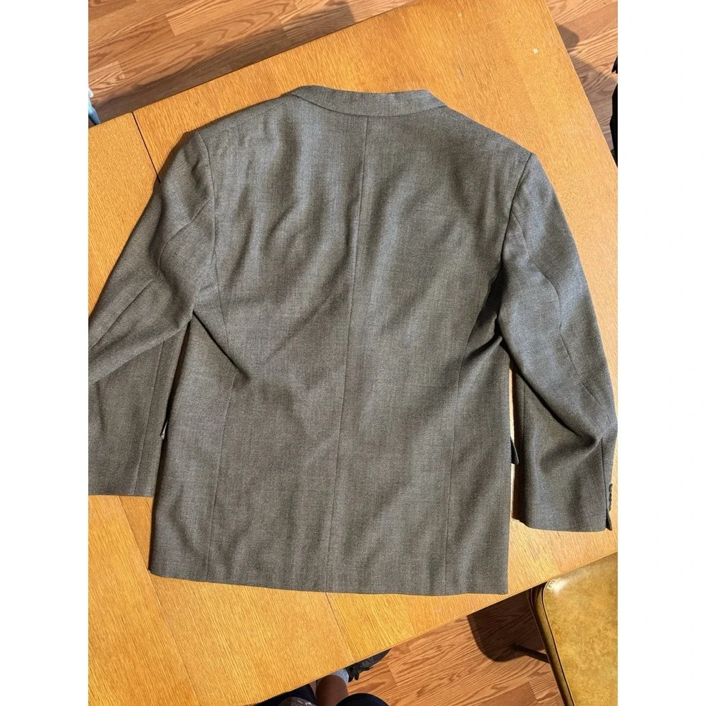 J.T.‎ Beckett Blazer 42R Gray Herringbone Wool Double Breasted Made Mexico